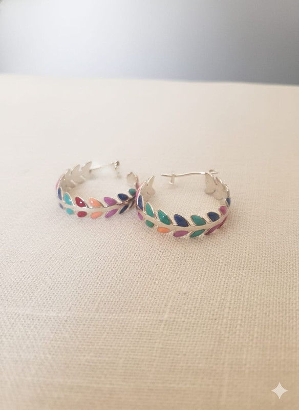 Argola Ramos Esmaltado Colorido