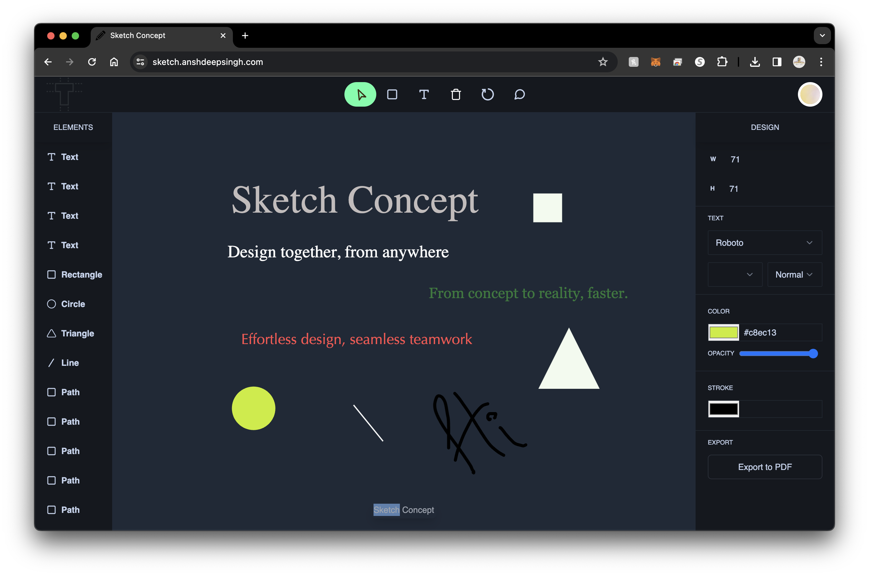 Concept Sketch App