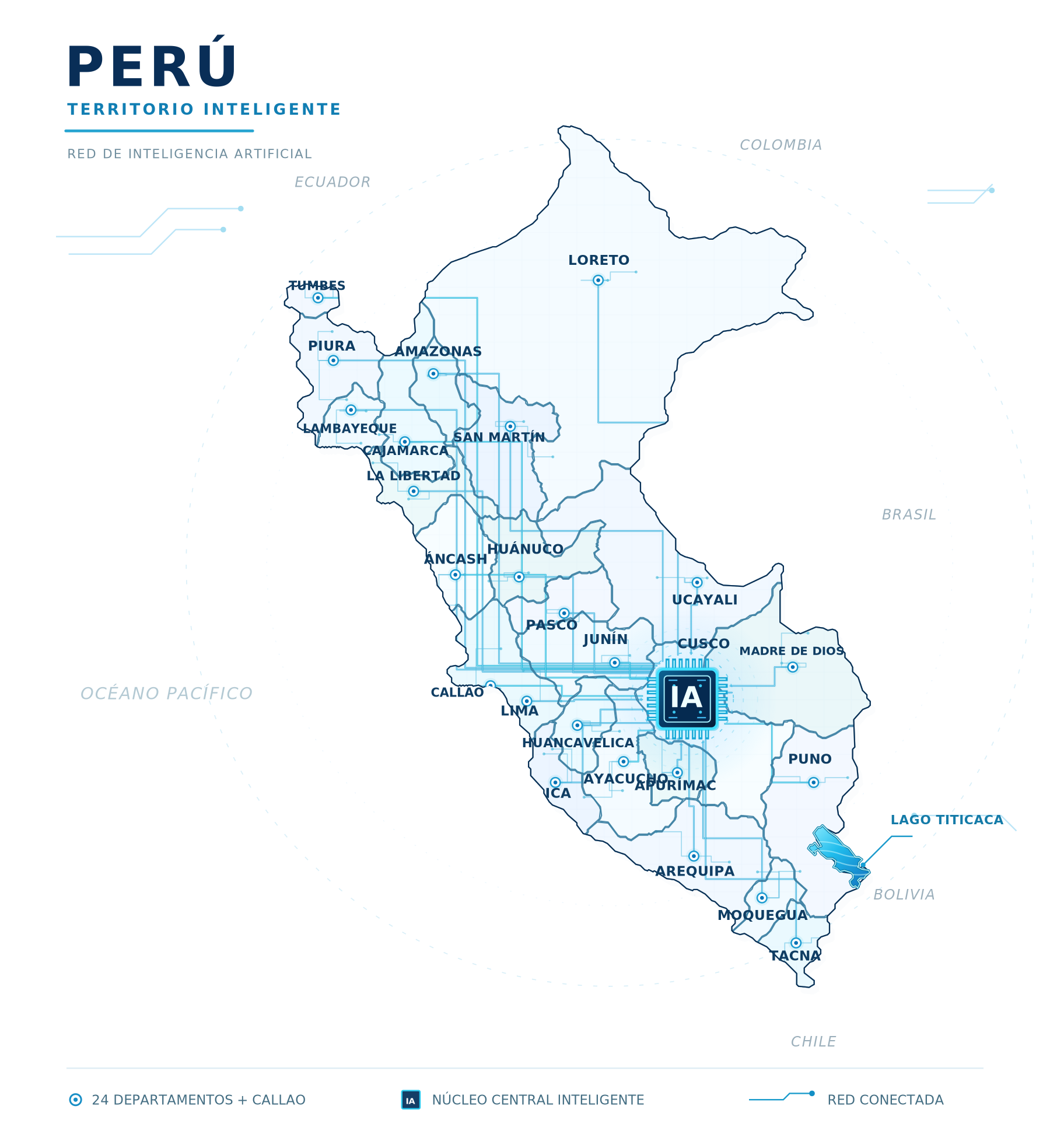 Mapa del Perú conectado por Inteligencia Artificial