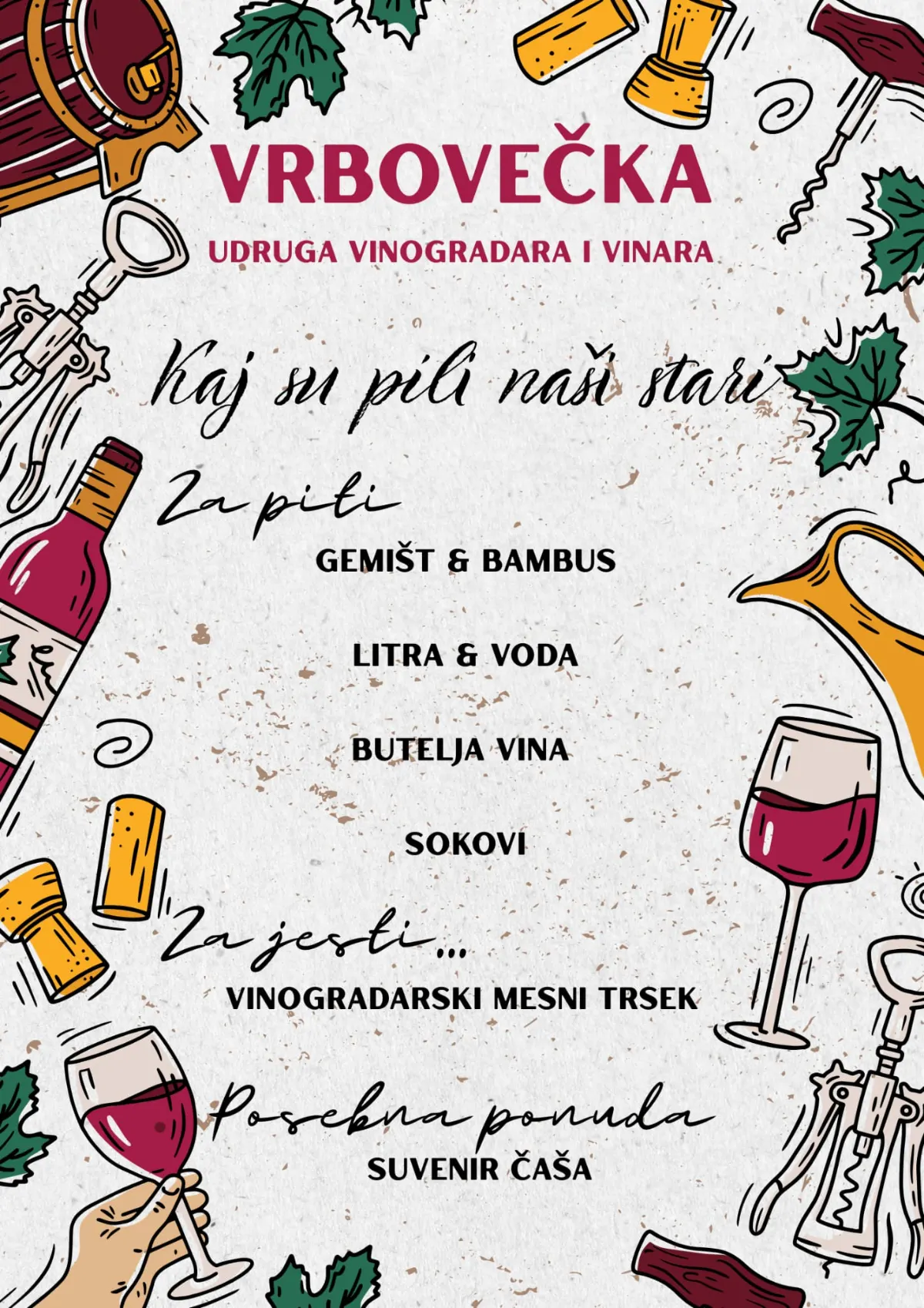 🍇🍷 Naši vinogradi, naše vino – vidimo se na „Kaj su jeli naši stari“!