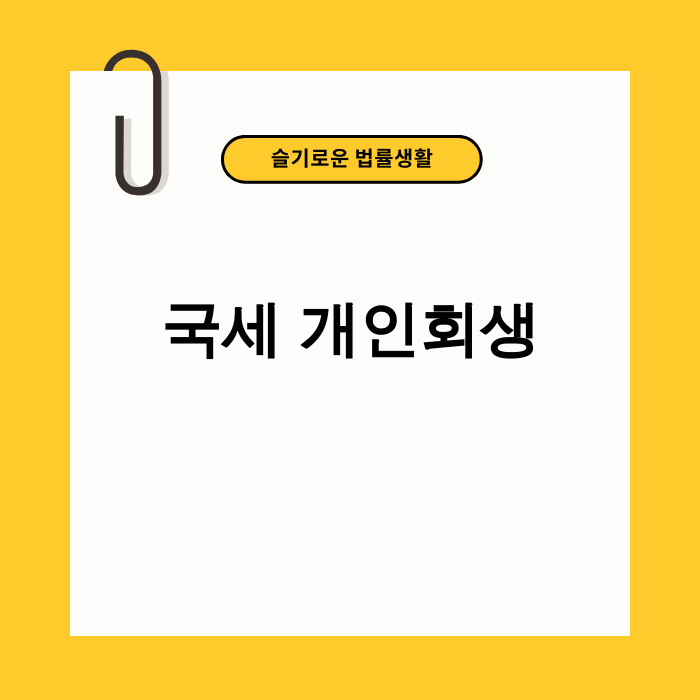 국세 개인회생 해결 방안 이미지