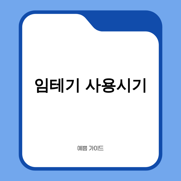 임테기 사용시기와 정확한 결과 확인 방법