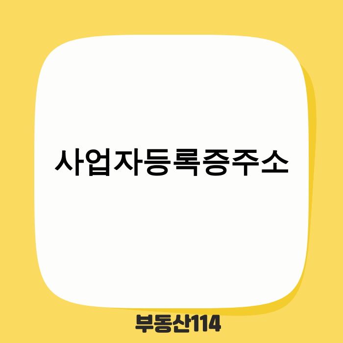 2025년 사업자등록증 주소 선택 가이드