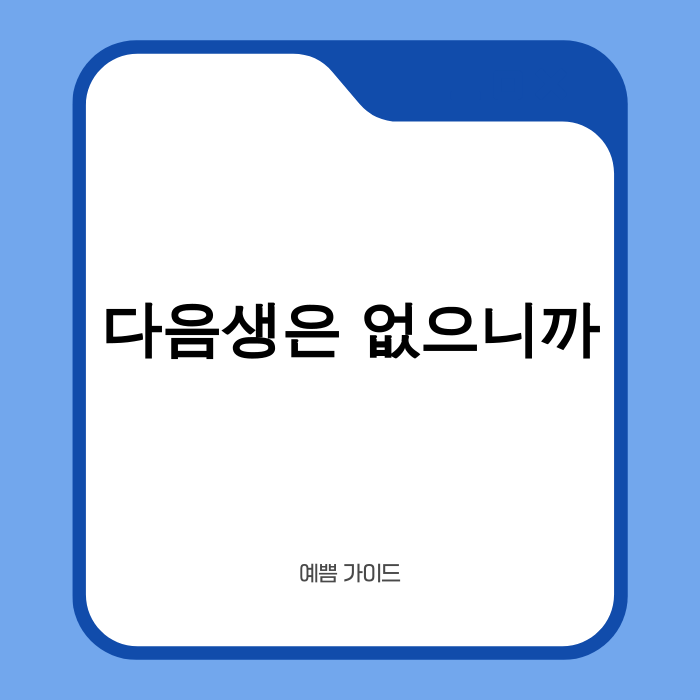드라마 다음생은 없으니까 포스터