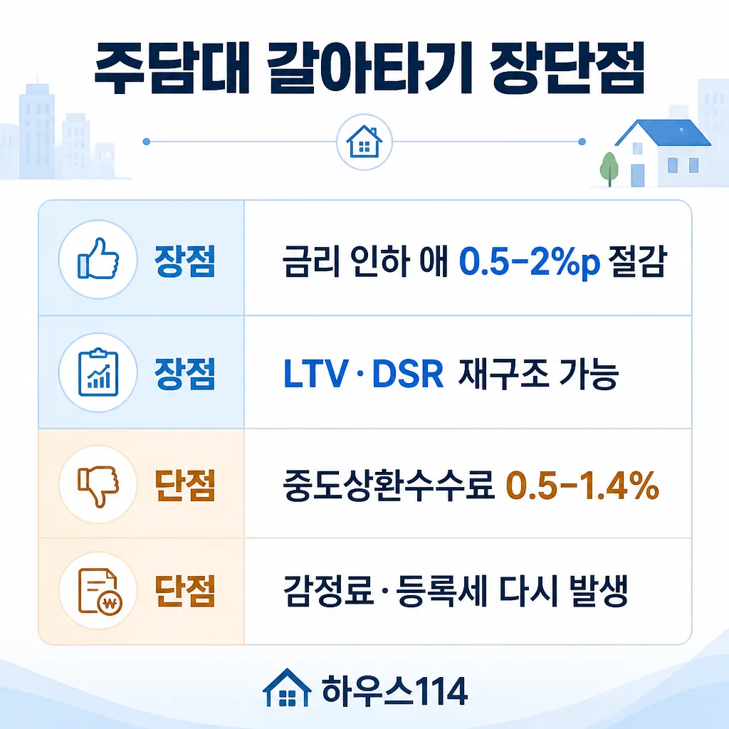 주담대 갈아타기 장단점 카와이 인포그래픽