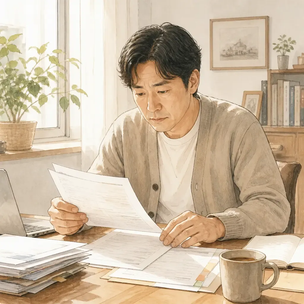 법률 문서 검토하는 사람