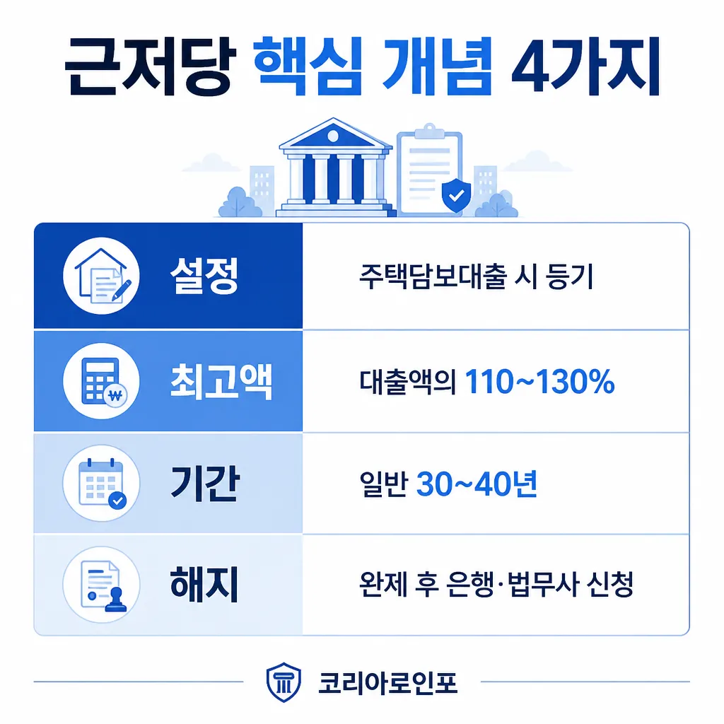 근저당 핵심 개념 4가지 카와이 인포그래픽