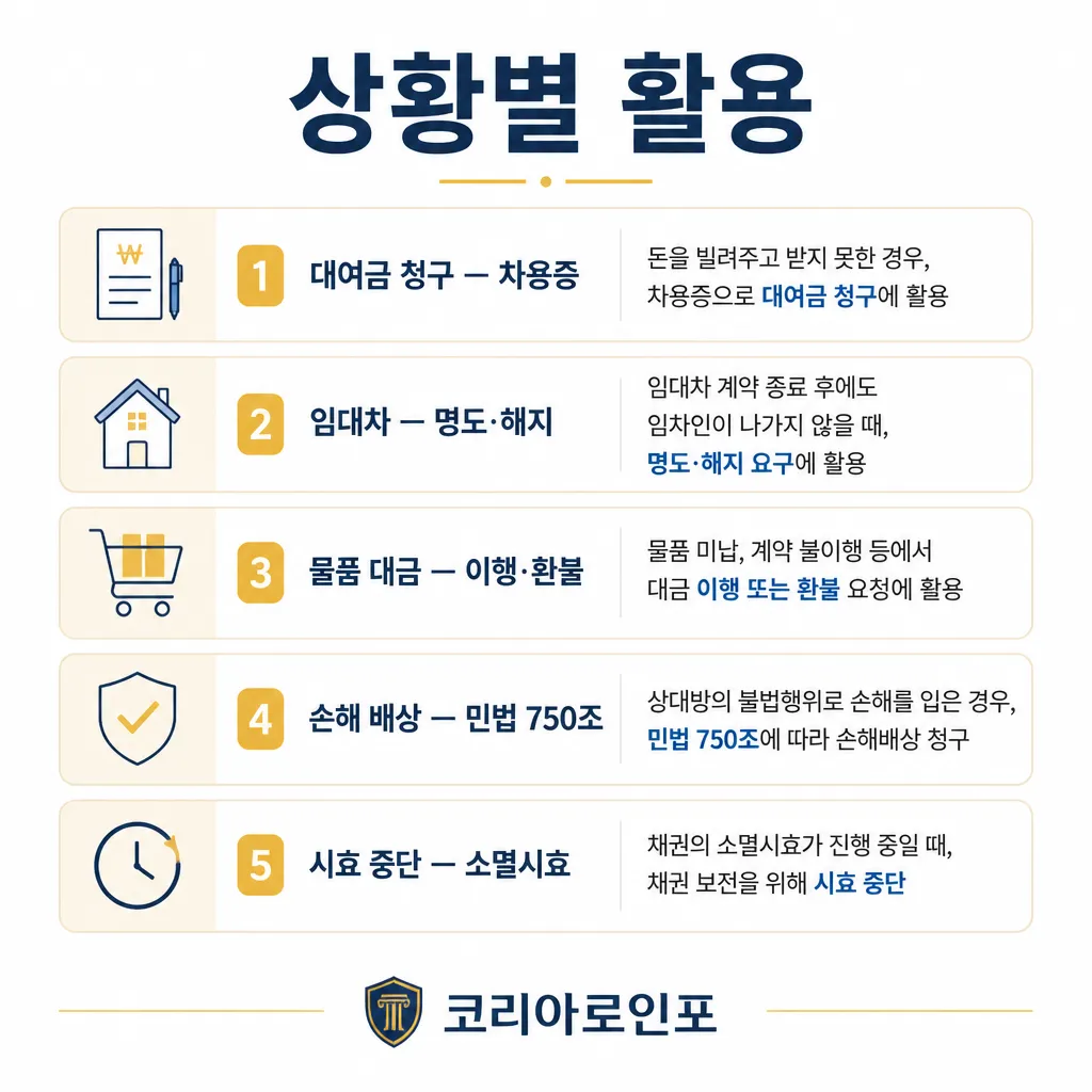 상황별 활용 시뮬레이션 인포그래픽