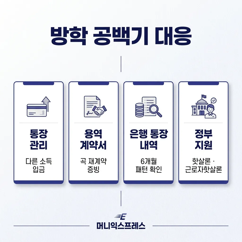 기간제 교사 대출 방학 공백기 대응 — 통장·계약서·정부 지원