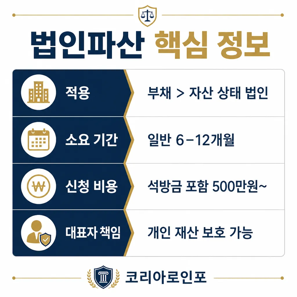 법인파산 핵심 정보 카와이 인포그래픽