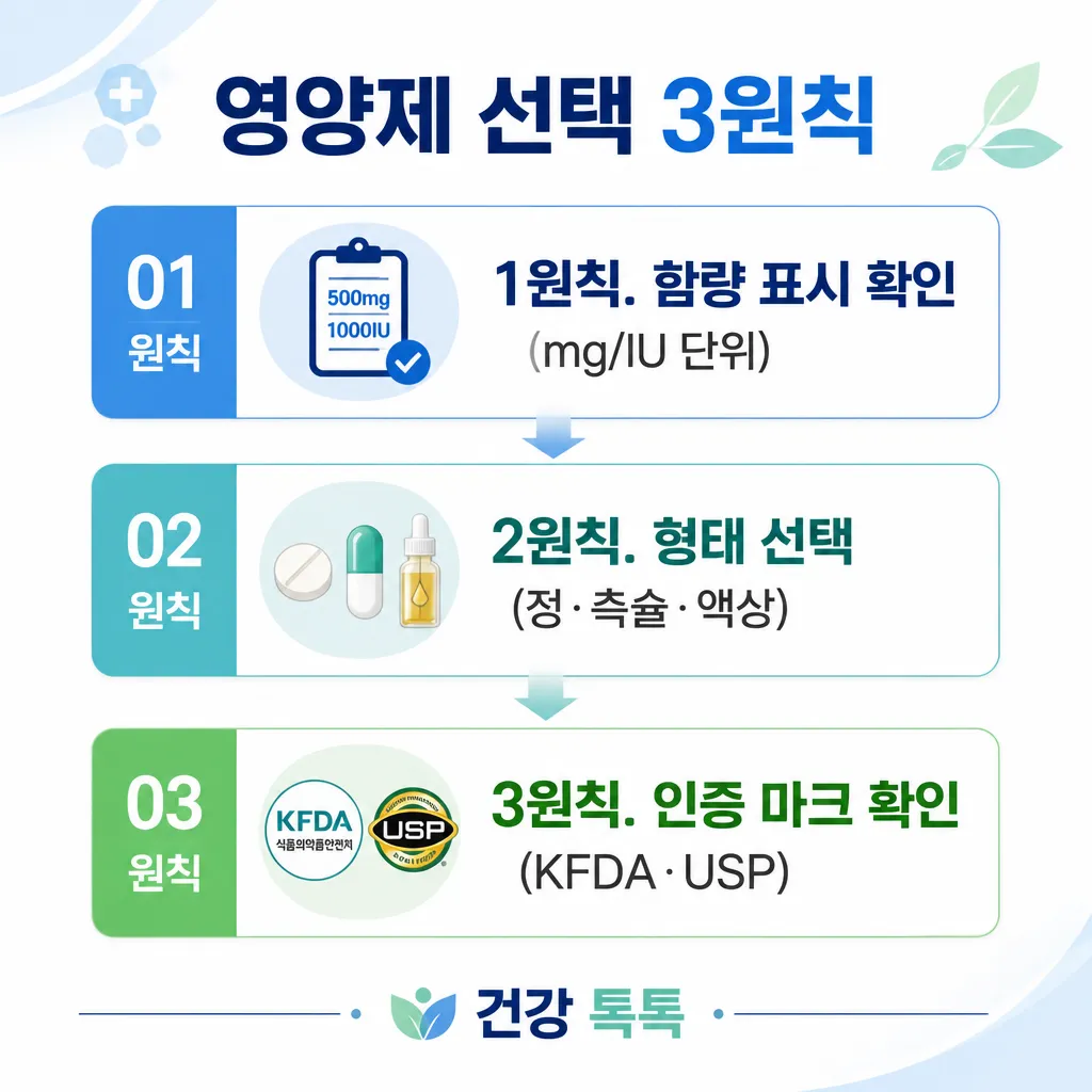 영양제 선택 3원칙 카와이 인포그래픽