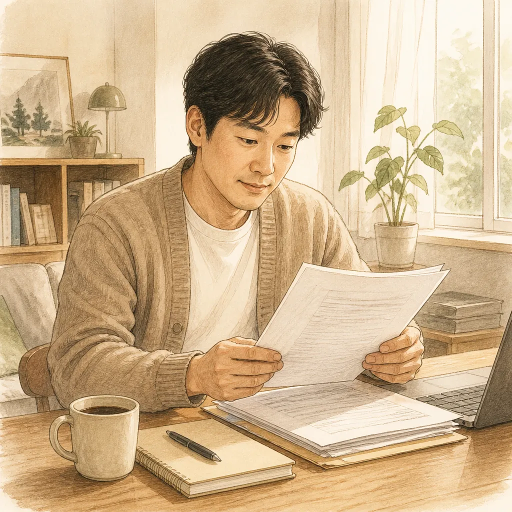 법률 서류 검토하는 사람