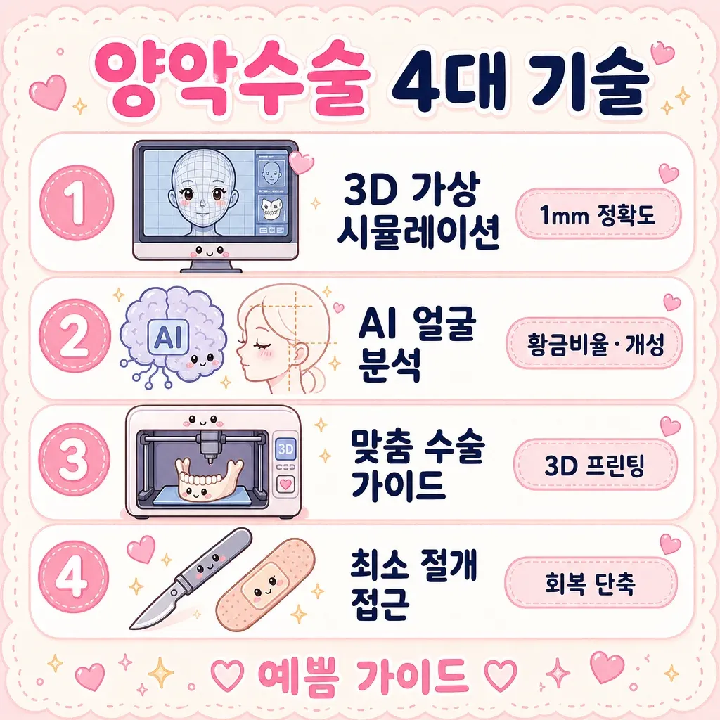 양악수술 4대 기술 카와이 인포그래픽