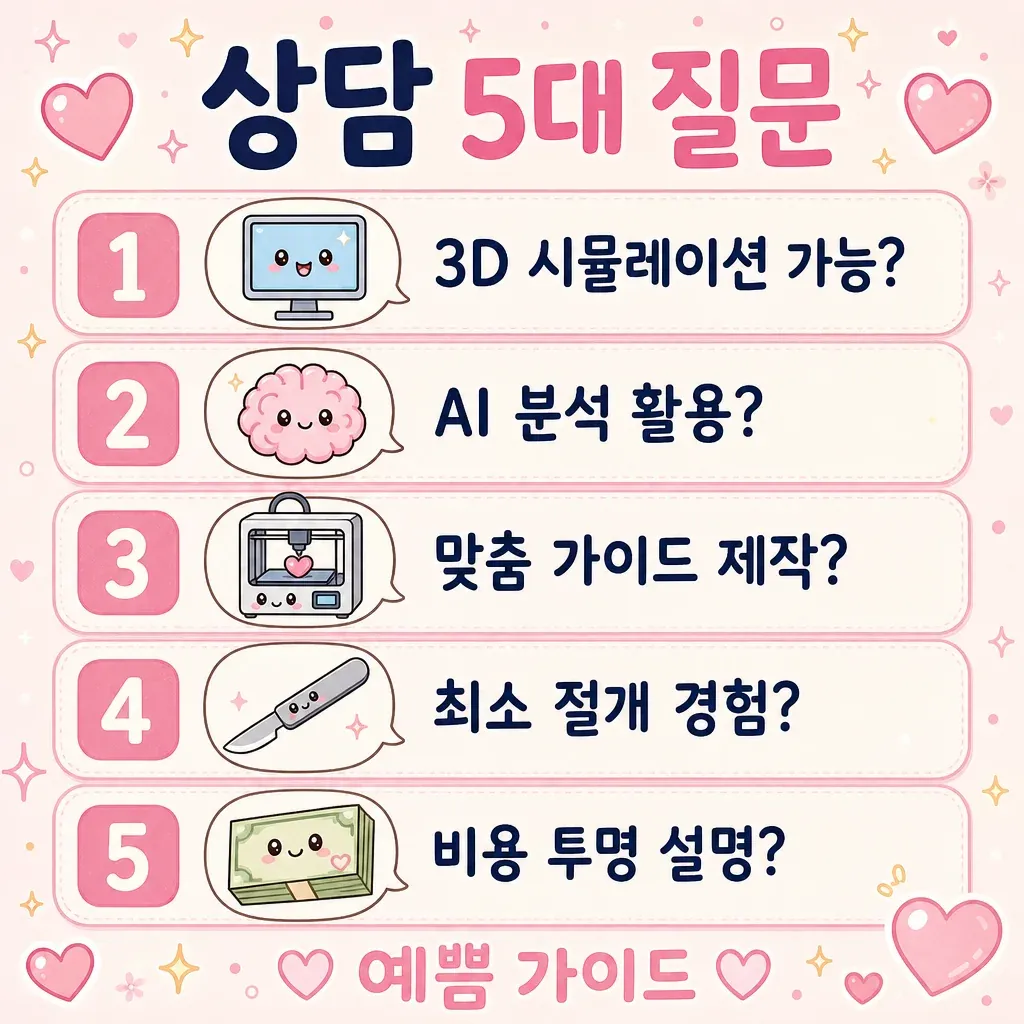 양악수술 상담 5대 질문 카와이 인포그래픽