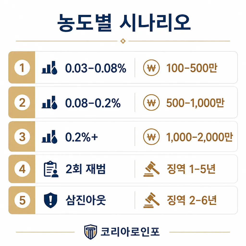 농도별 시나리오 시뮬레이션 인포그래픽