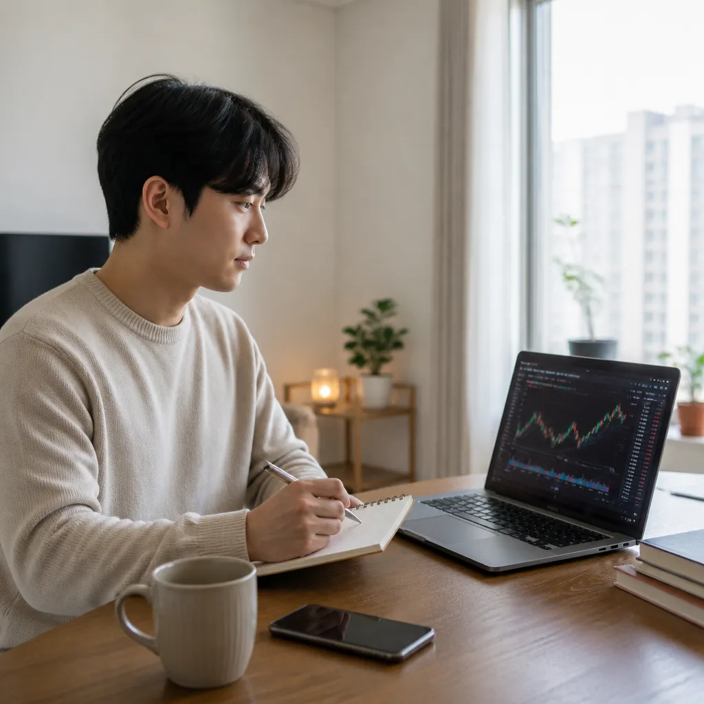 이더리움 차트 검토하는 사용자