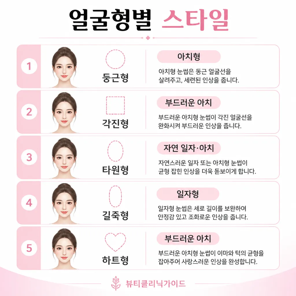 얼굴형별 스타일 시뮬레이션 인포그래픽