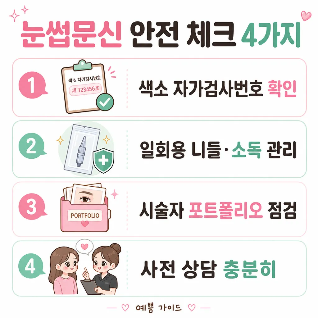 눈썹문신 안전 체크 4가지 카와이 인포그래픽