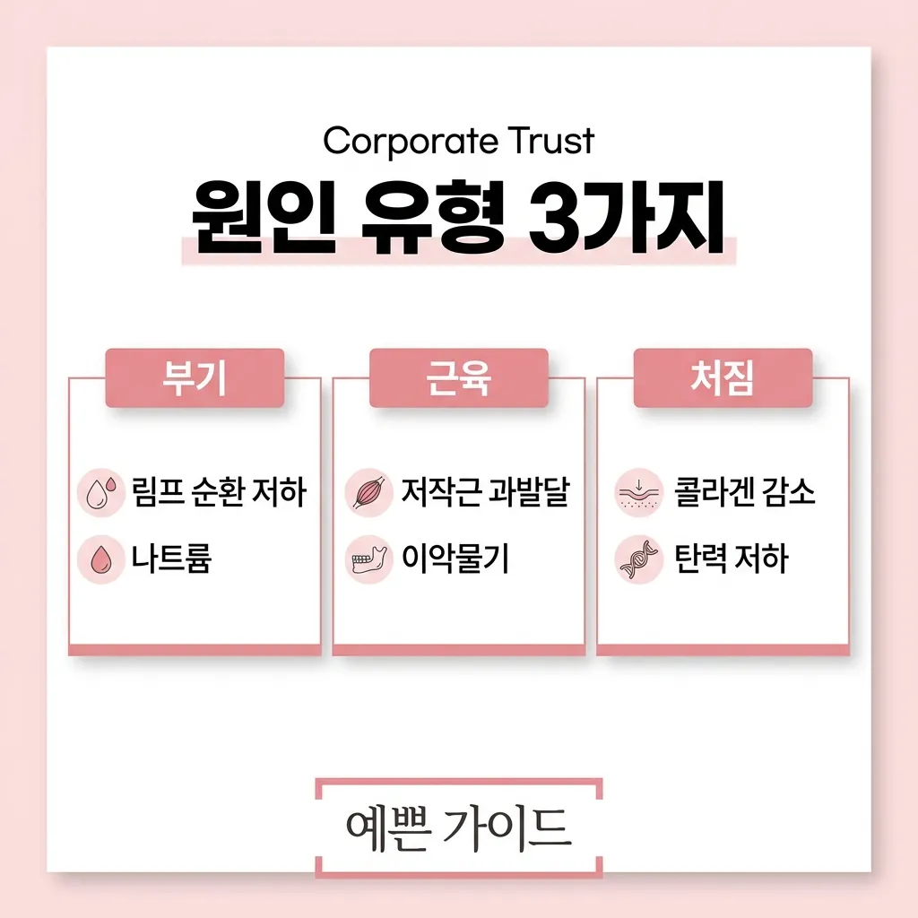 얼굴 작아지는 법 원인 3유형 — 부기·근육·처짐