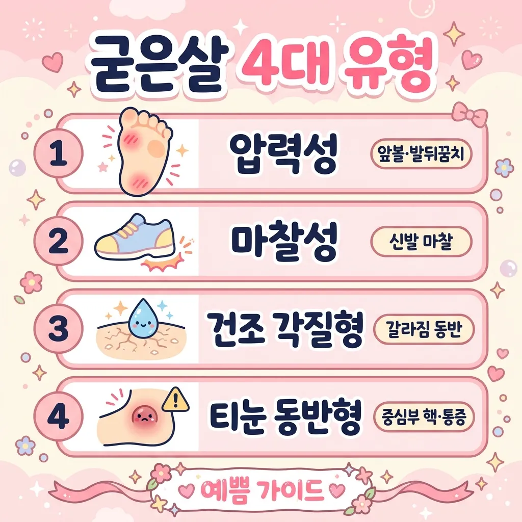 발바닥굳은살제거 4대 유형 카와이 인포그래픽