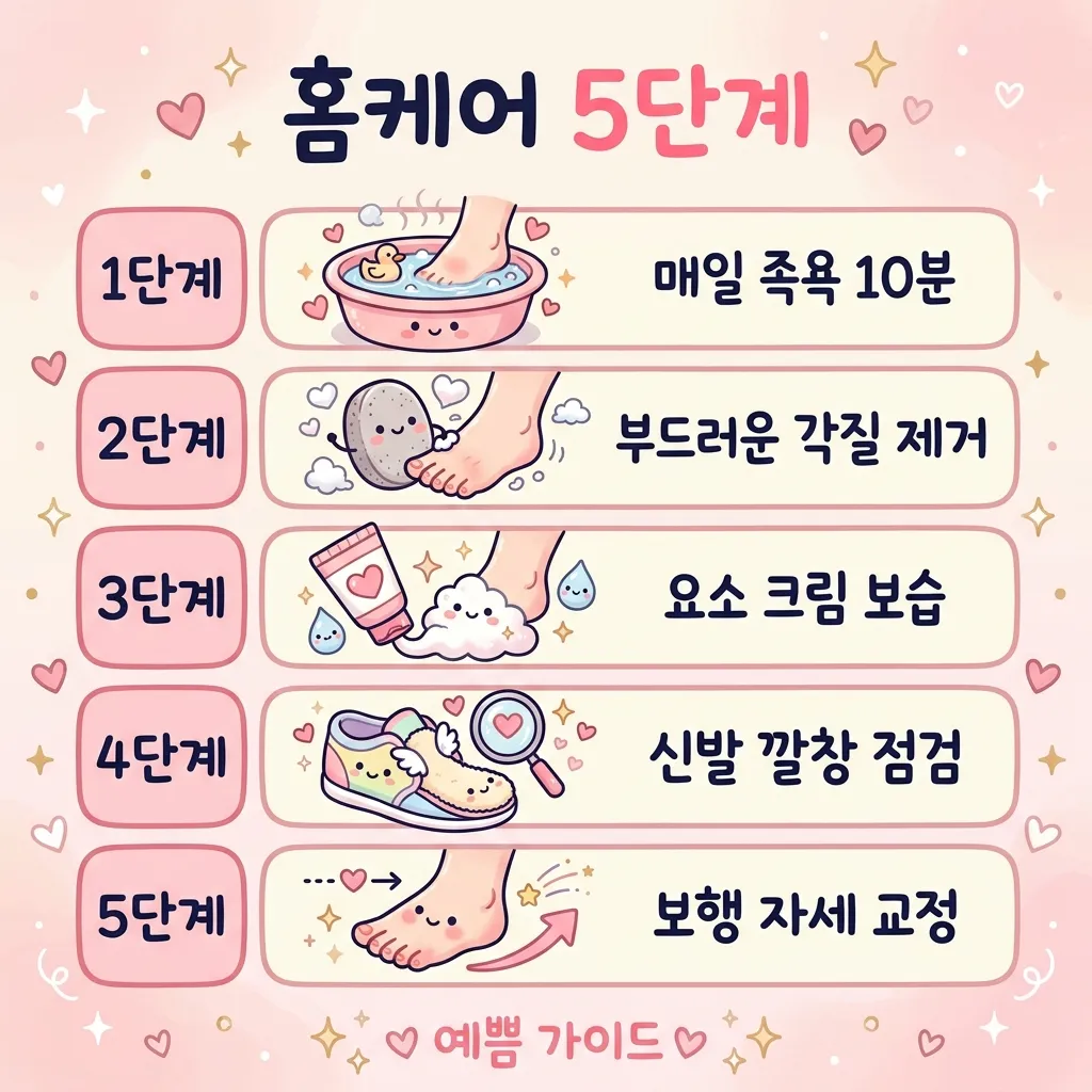 발바닥굳은살제거 홈케어 5단계 카와이 인포그래픽