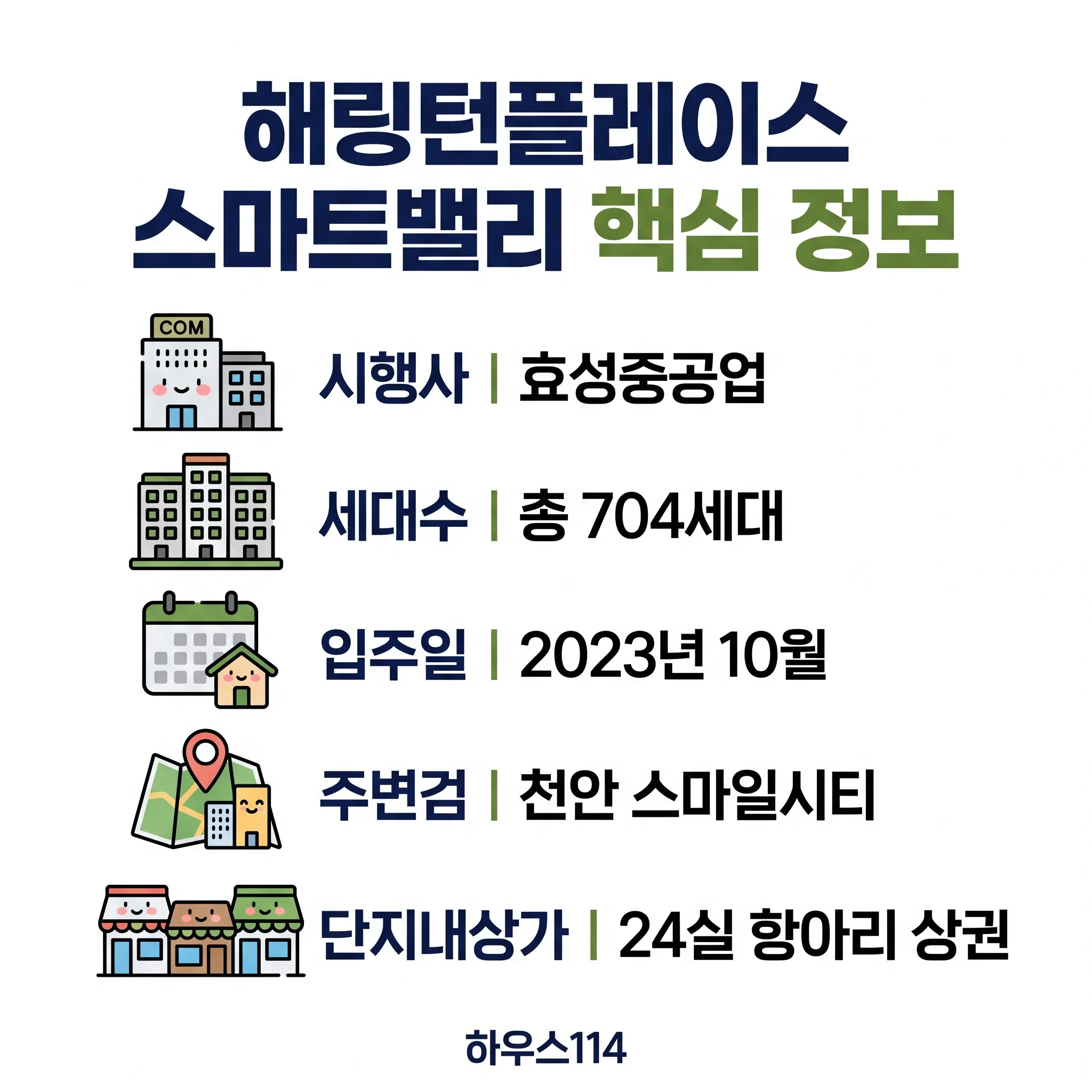 해링턴플레이스 스마트밸리 핵심 정보 카와이 인포그래픽