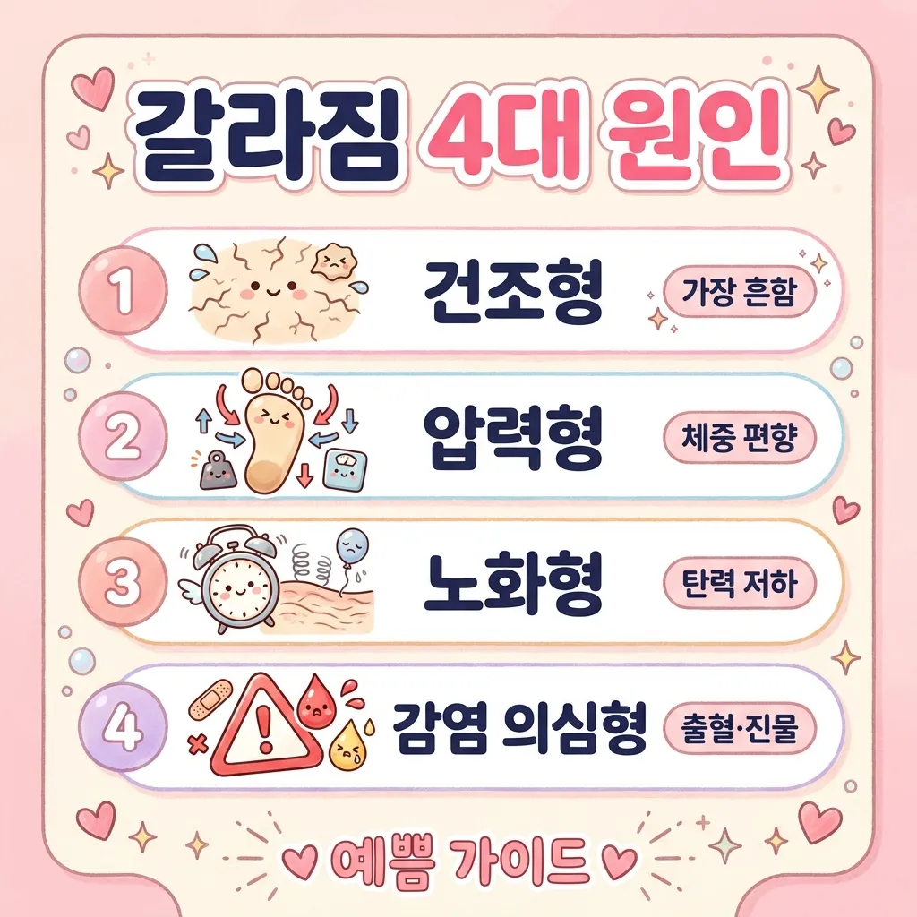 발뒤꿈치각질 갈라짐 4대 원인 카와이 인포그래픽