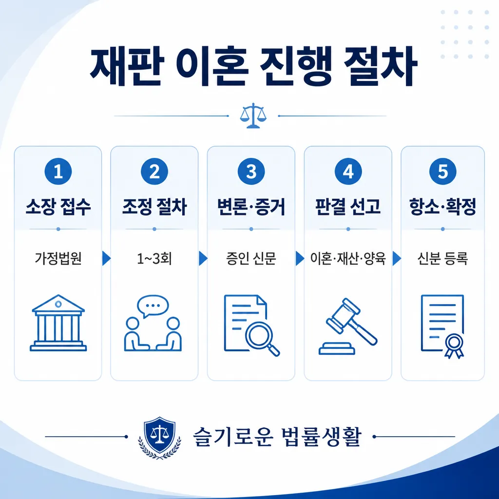 재판 이혼 진행 절차 — 소장 접수부터 판결 확정까지 5단계