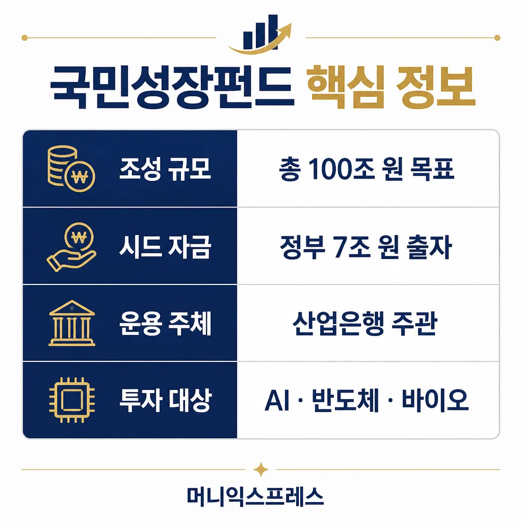 국민성장펀드 핵심 정보 카와이 인포그래픽