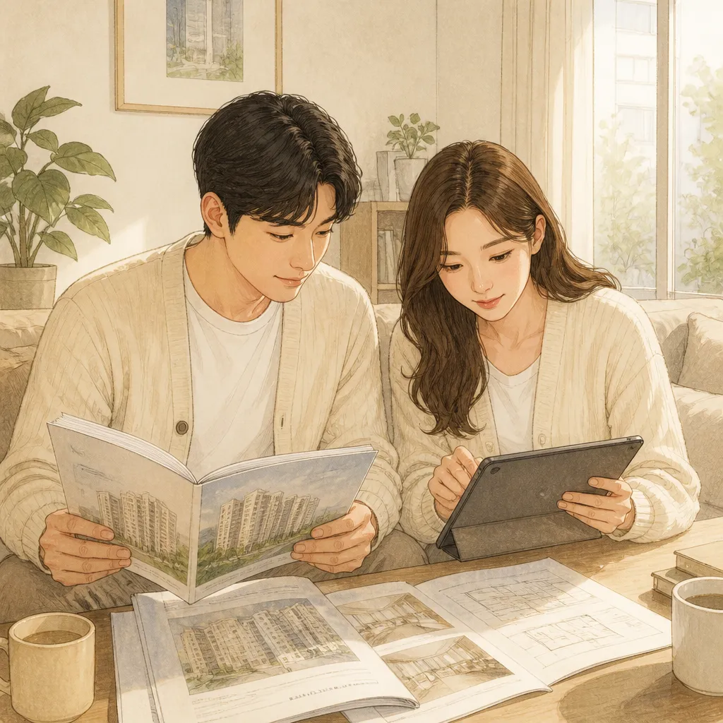 신혼부부 특별공급 검토하는 부부
