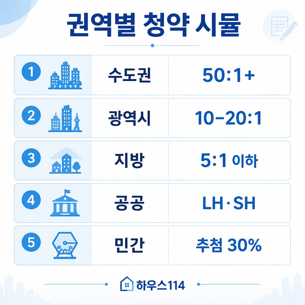 권역별 청약 시뮬레이션 인포그래픽