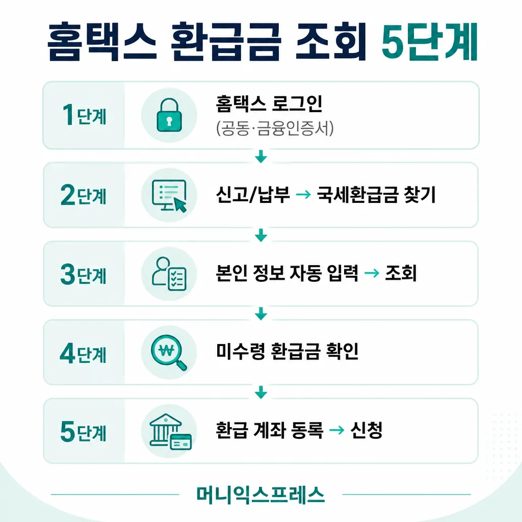 홈택스 5단계 카와이 인포그래픽