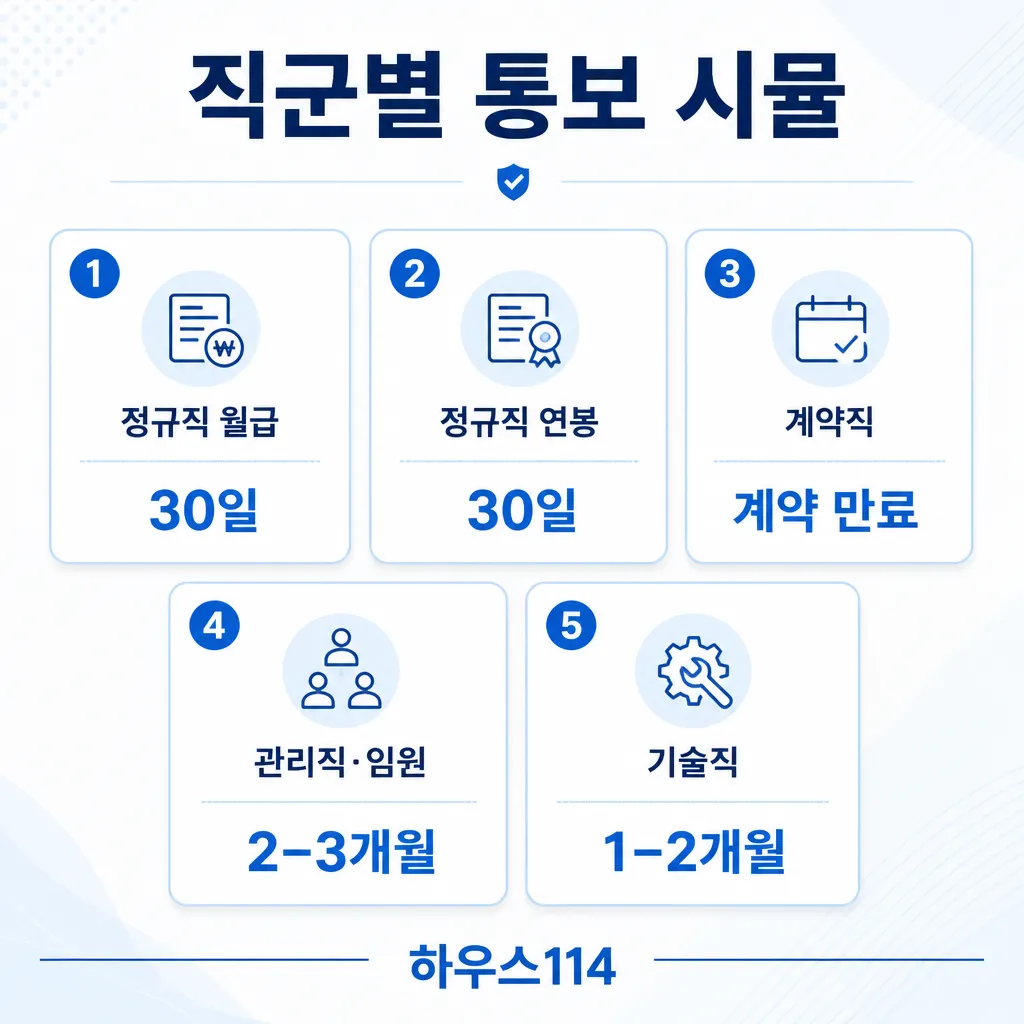 직군별 퇴사 통보 시뮬레이션 인포그래픽