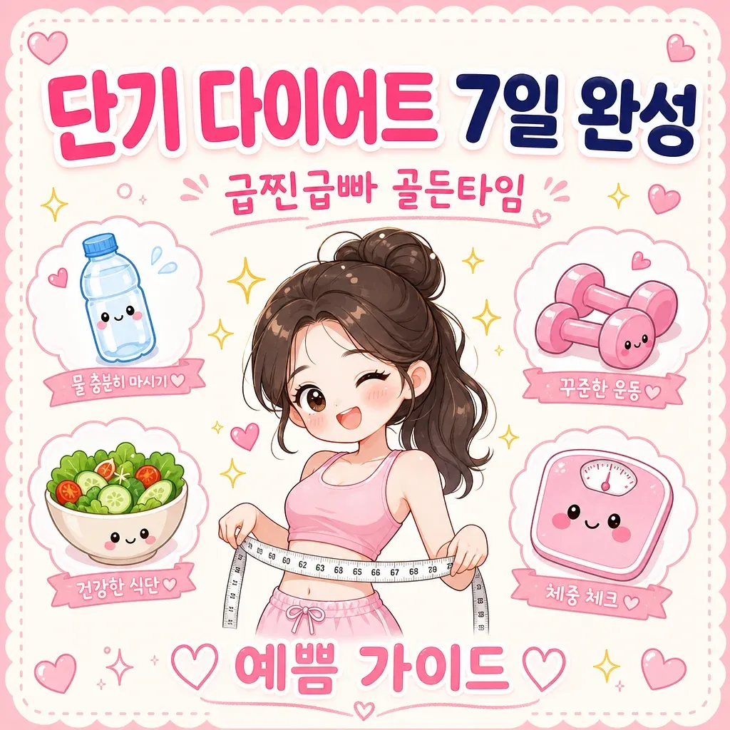 단기 다이어트 7일 완성 카와이 인포그래픽