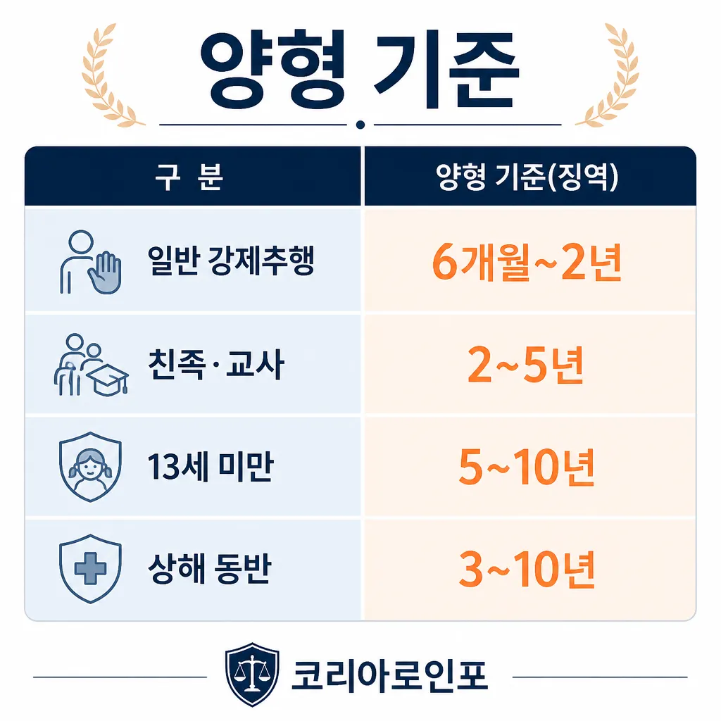 강제추행 양형 기준 카와이 인포그래픽