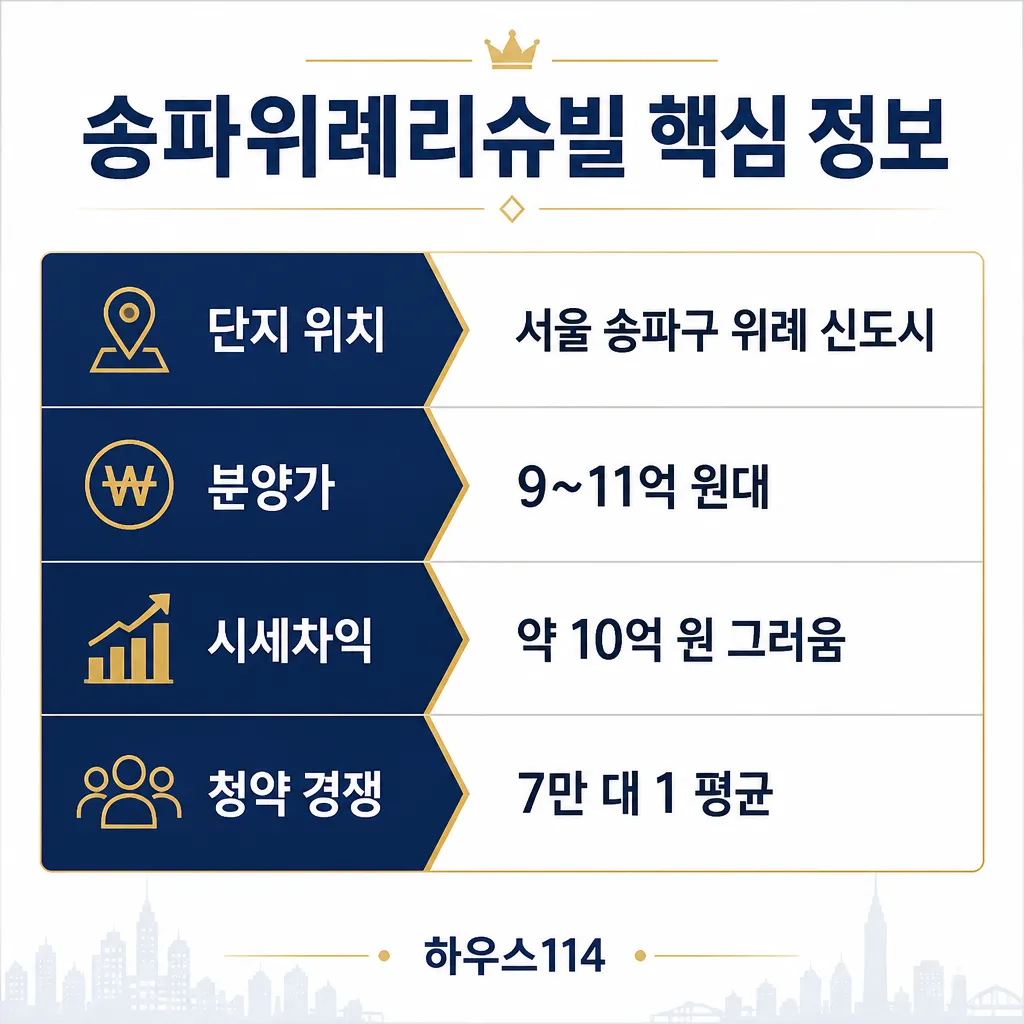 송파위례리슈빌 핵심 정보 카와이 인포그래픽