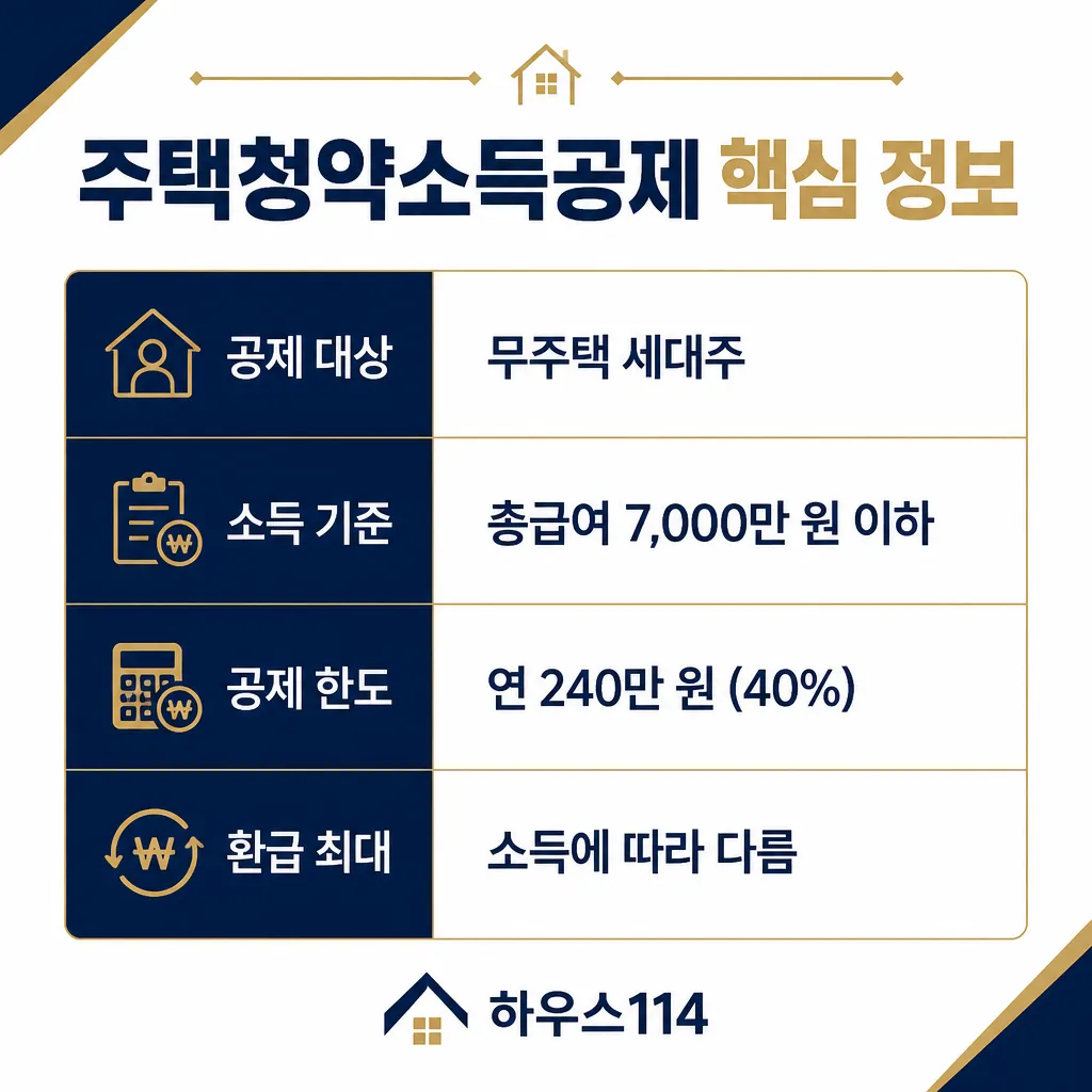 주택청약소득공제 핵심 정보 카와이 인포그래픽