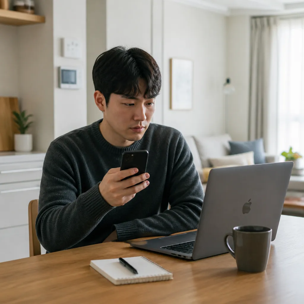 테슬라 차트 검토하는 사용자