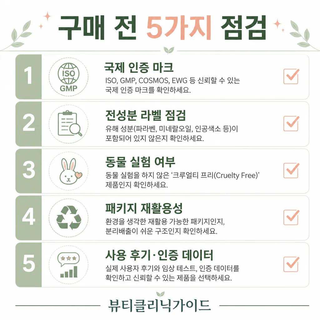 비건 뷰티 자가 점검 카와이 인포그래픽