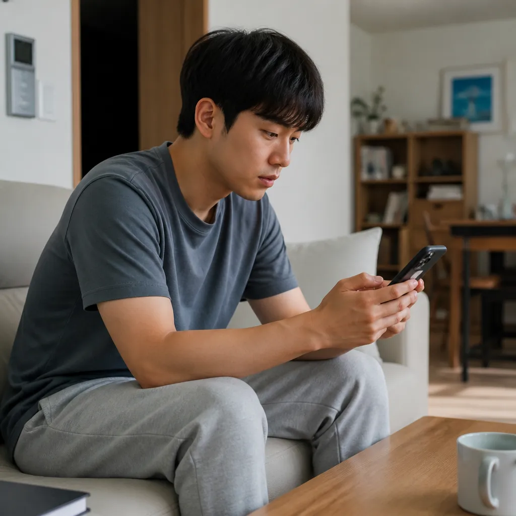 비대면 주말 대출 — 주말 오후 모바일 뱅킹 앱 신청 모습
