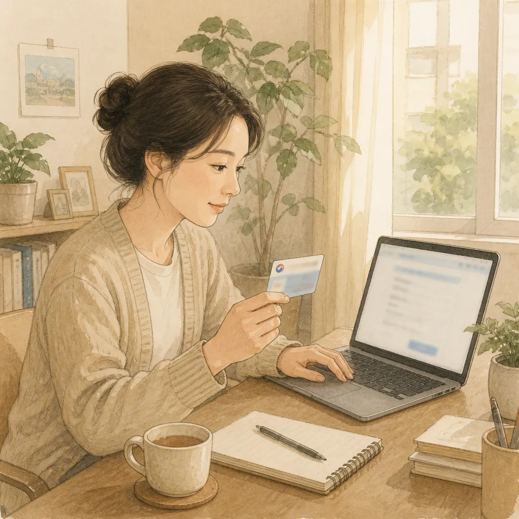 여성건강지원금 신청 검토하는 여성