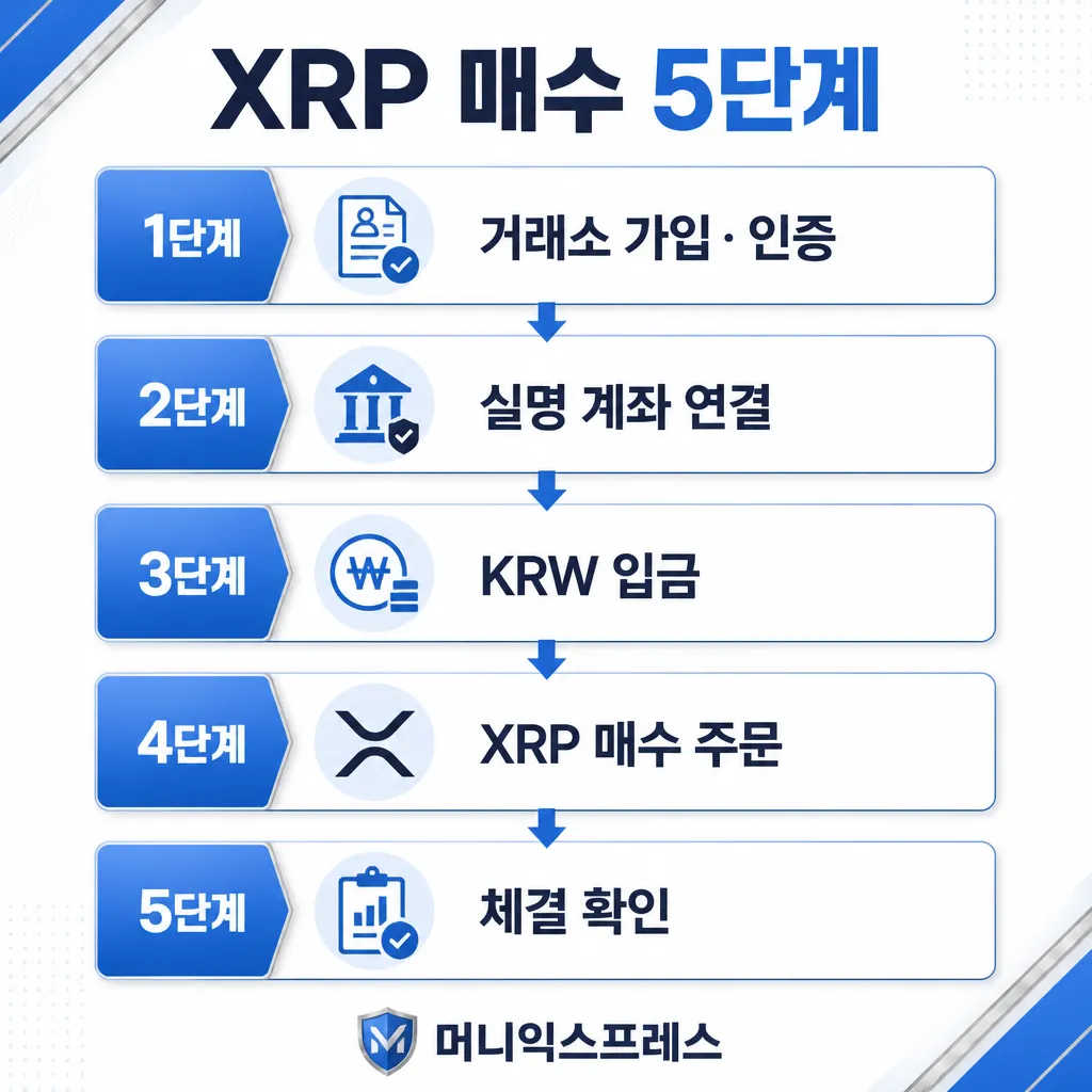 XRP 매수 5단계 카와이 인포그래픽