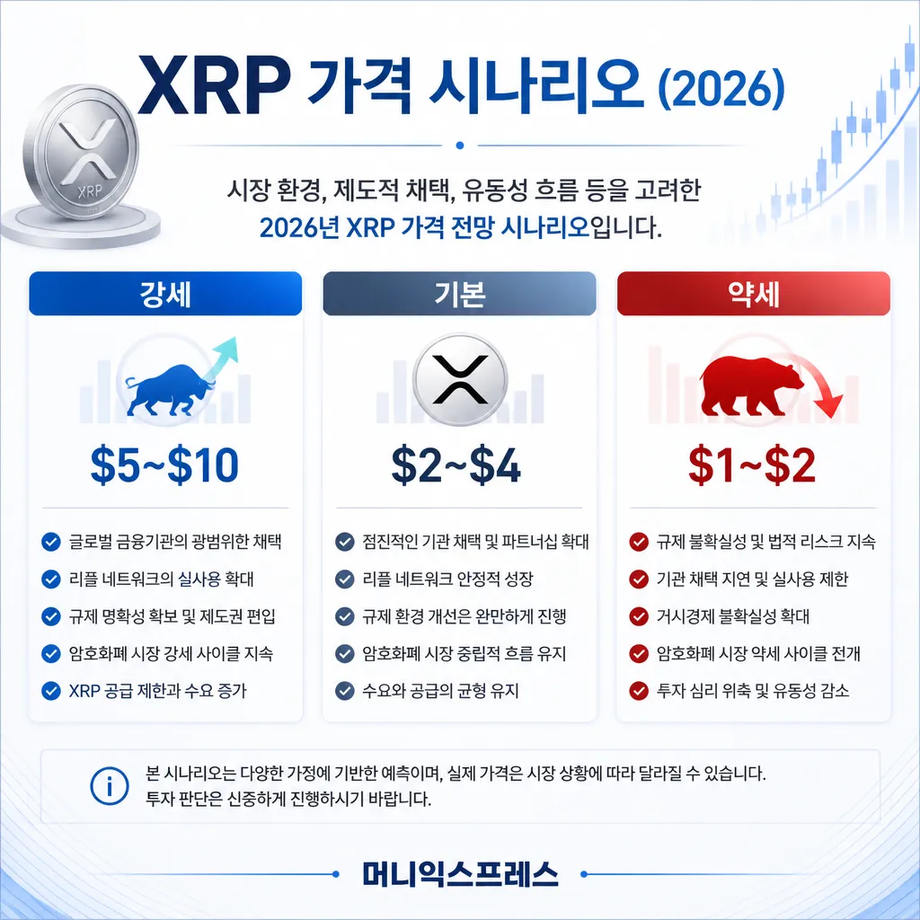 XRP 가격 시나리오 카와이 인포그래픽