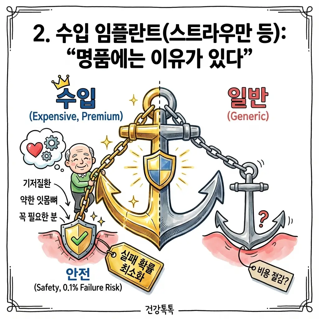 스트라우만 등 수입 임플란트의 비싼 가격 이유와 안전성 실패 확률 비교