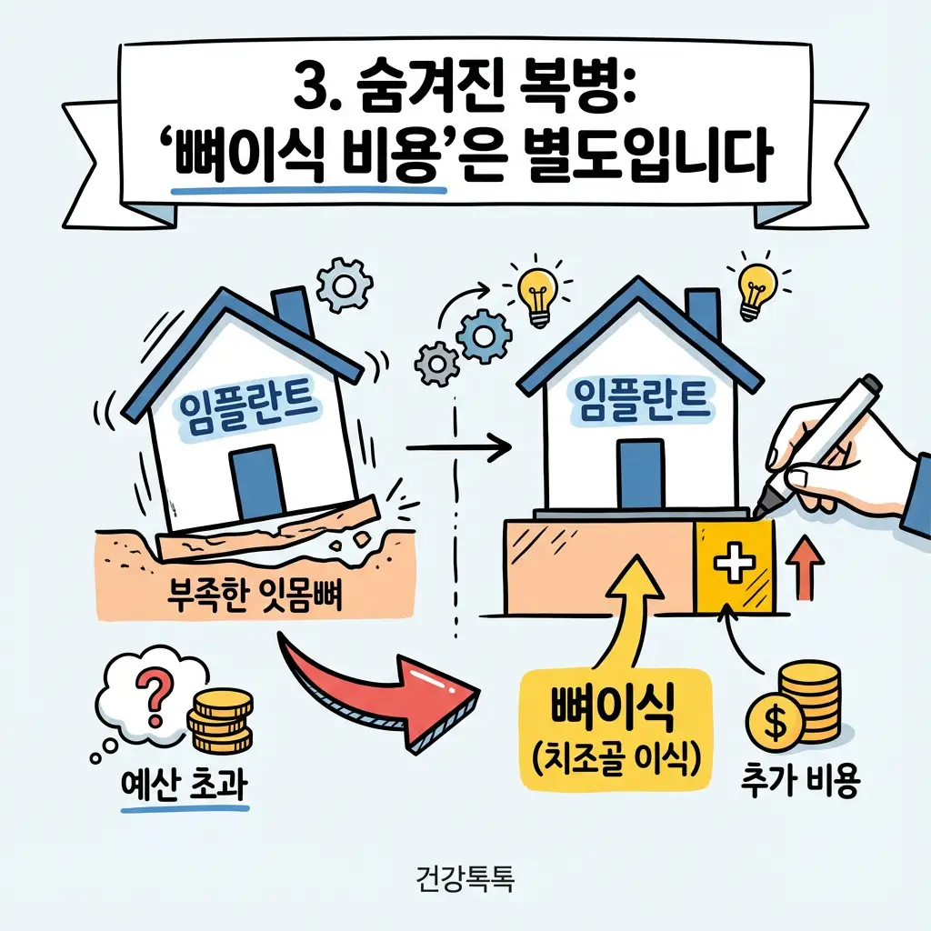 임플란트 추가 비용의 주범인 뼈이식 치조골 이식 필요성과 비용 발생 원리