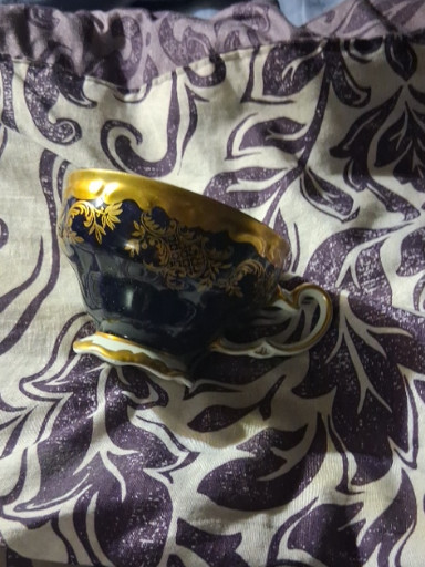 Porcelain teacup and saucer set titled 'Katharina 20003' by Weimar Porzellan