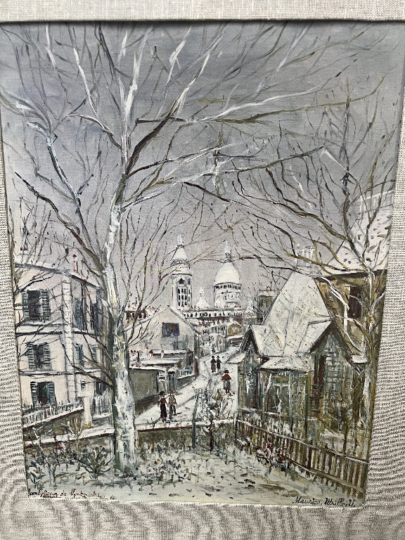Reproduction of painting titled 'Sacre-Coeur de Montmartre and Chateau des Brouillards' by Maurice Utrillo
