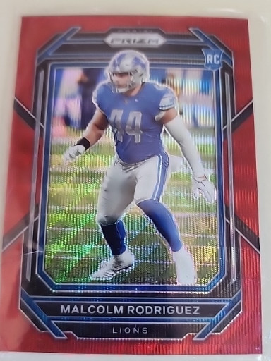 2022 Panini Prizm Football rookie card #350 featuring Malcolm Rodriguez, Detroit Lions
