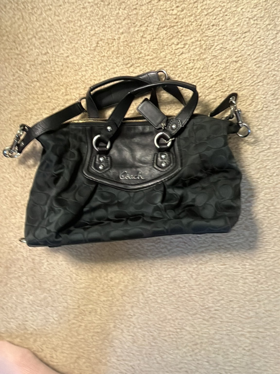 Coach Ashley Signature fabric and leather handbag