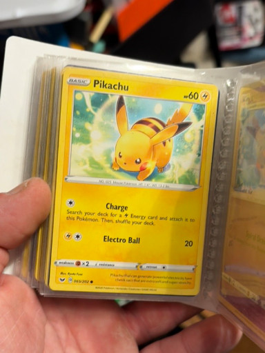 Pokémon Trading Card Game Pikachu card from Sword & Shield Base Set (065/202)